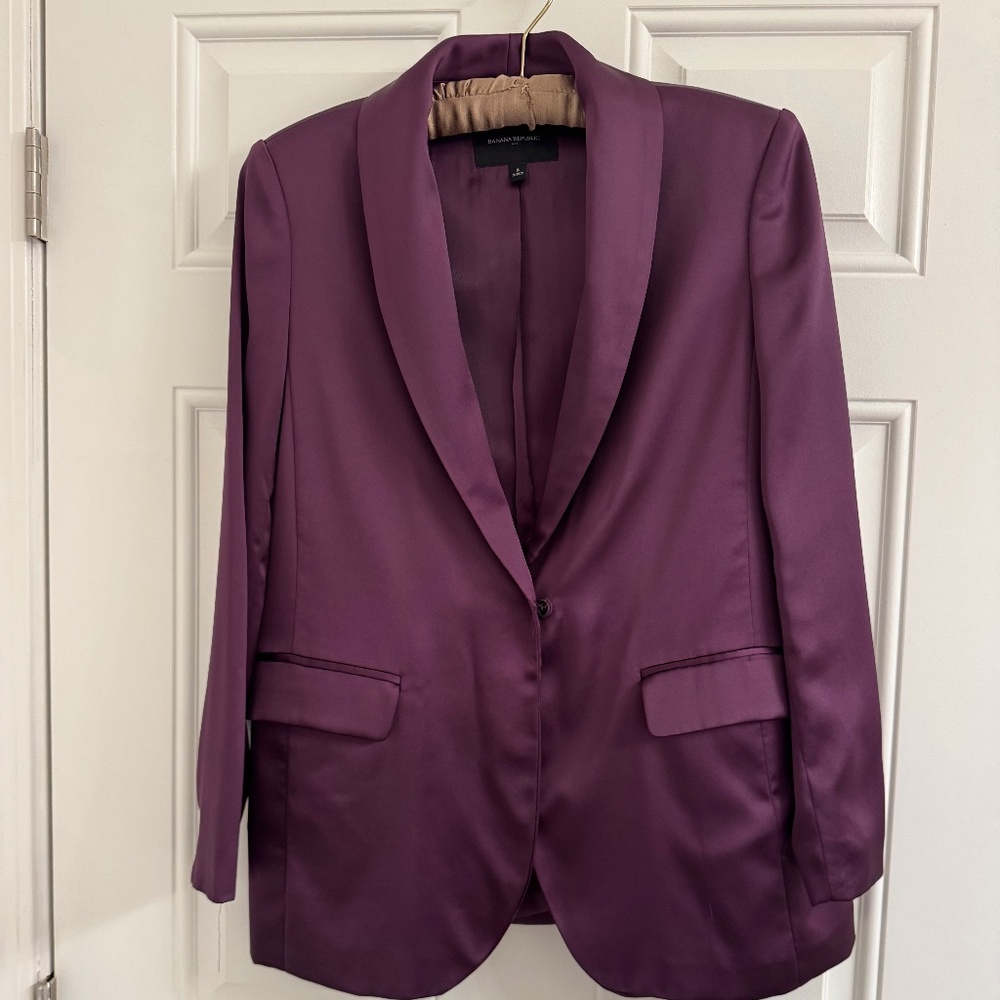 Gorgeous purple satin suit